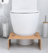 Non folding slim line timber toilet stool