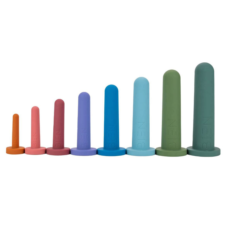 BIEN Vaginal Dilators Full Set. Eight progressive sizes of Medical Grade Silicone Vaginal Dilators